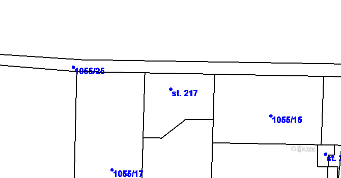 Parcela st. 217 v KÚ Chrášťany u Rakovníka, Katastrální mapa