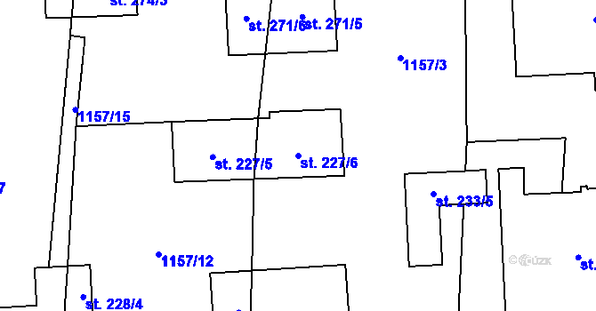 Parcela st. 227/6 v KÚ Chrášťany u Rakovníka, Katastrální mapa