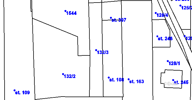 Parcela st. 132/3 v KÚ Chrášťany u Rakovníka, Katastrální mapa