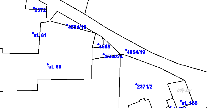Parcela st. 4554/24 v KÚ Doubravka u Týna nad Vltavou, Katastrální mapa