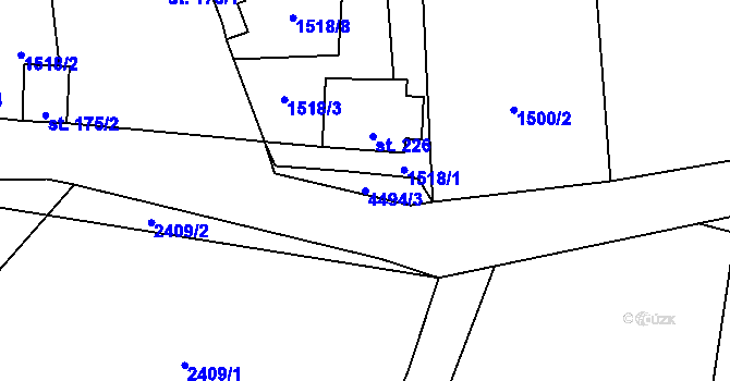 Parcela st. 4494/3 v KÚ Doubravka u Týna nad Vltavou, Katastrální mapa