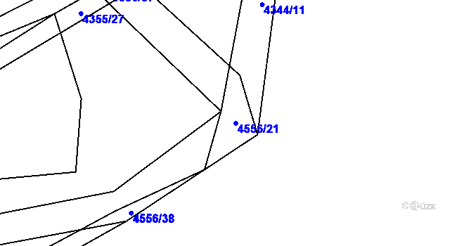 Parcela st. 4556/21 v KÚ Koloměřice, Katastrální mapa