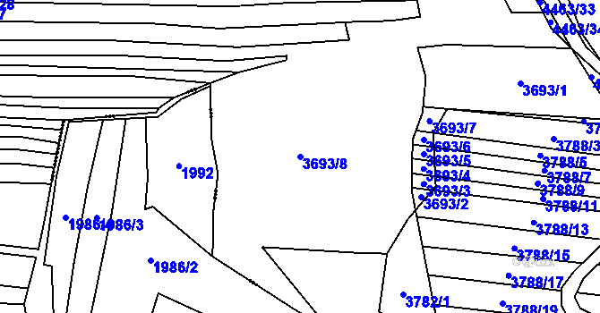 Parcela st. 3693/8 v KÚ Koloměřice, Katastrální mapa