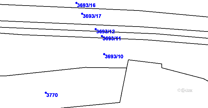 Parcela st. 3693/10 v KÚ Koloměřice, Katastrální mapa