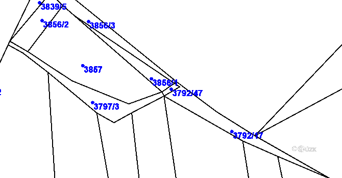 Parcela st. 3792/47 v KÚ Koloměřice, Katastrální mapa