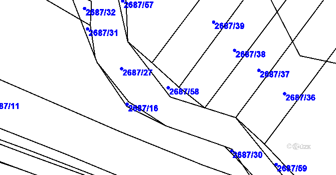 Parcela st. 2687/58 v KÚ Koloměřice, Katastrální mapa