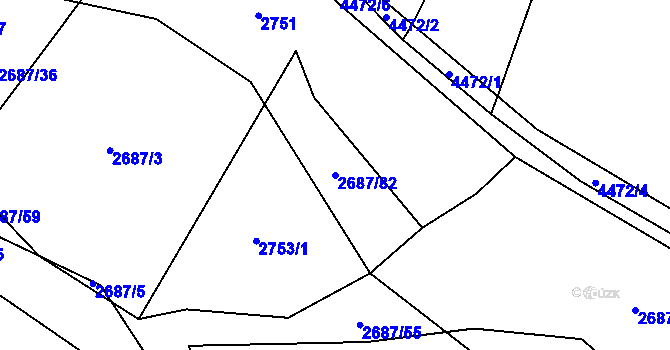 Parcela st. 2687/82 v KÚ Koloměřice, Katastrální mapa