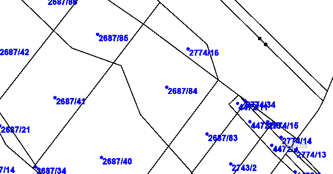 Parcela st. 2687/84 v KÚ Koloměřice, Katastrální mapa