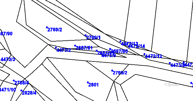 Parcela st. 2687/91 v KÚ Koloměřice, Katastrální mapa