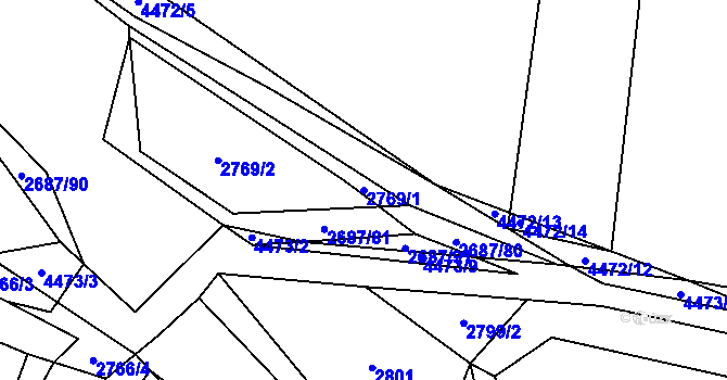 Parcela st. 2769/1 v KÚ Koloměřice, Katastrální mapa