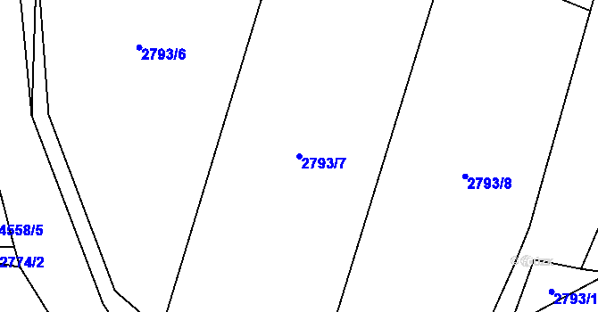 Parcela st. 2793/7 v KÚ Koloměřice, Katastrální mapa