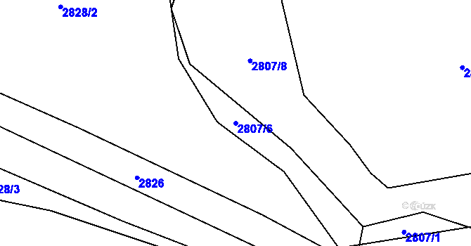 Parcela st. 2807/6 v KÚ Koloměřice, Katastrální mapa