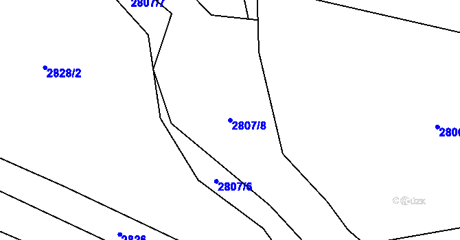 Parcela st. 2807/8 v KÚ Koloměřice, Katastrální mapa