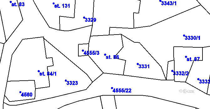 Parcela st. 86 v KÚ Koloměřice, Katastrální mapa