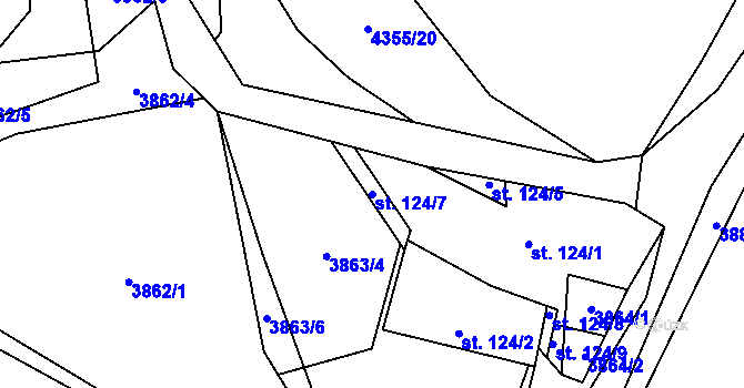 Parcela st. 124/7 v KÚ Koloměřice, Katastrální mapa