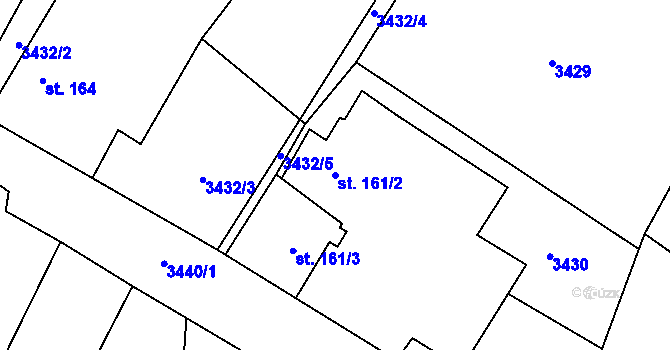 Parcela st. 161/2 v KÚ Koloměřice, Katastrální mapa