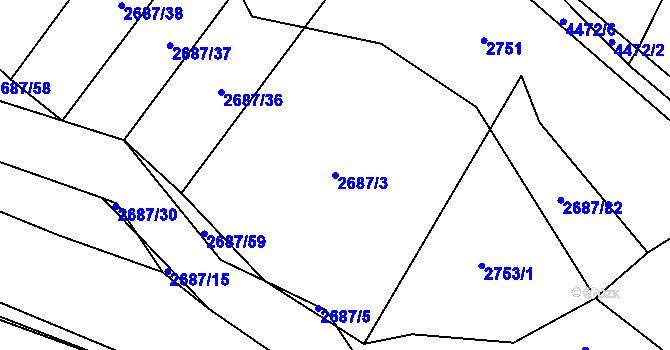 Parcela st. 2687/3 v KÚ Koloměřice, Katastrální mapa
