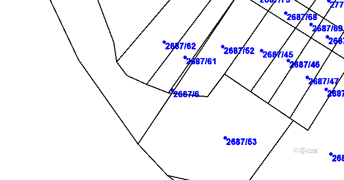 Parcela st. 2687/6 v KÚ Koloměřice, Katastrální mapa