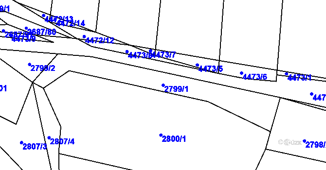 Parcela st. 2799/1 v KÚ Koloměřice, Katastrální mapa