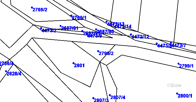 Parcela st. 2799/2 v KÚ Koloměřice, Katastrální mapa