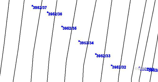 Parcela st. 3952/34 v KÚ Koloměřice, Katastrální mapa