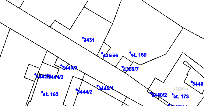 Parcela st. 4355/6 v KÚ Koloměřice, Katastrální mapa