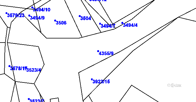 Parcela st. 4355/9 v KÚ Koloměřice, Katastrální mapa