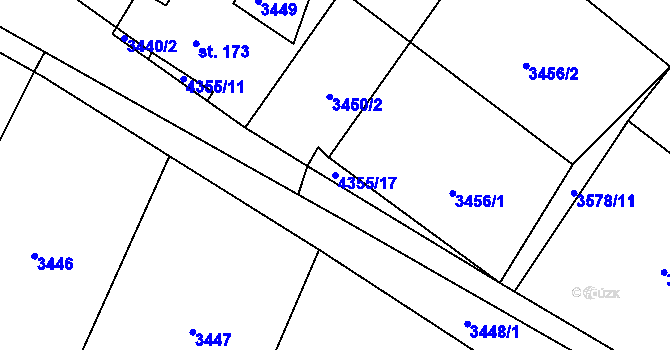 Parcela st. 4355/17 v KÚ Koloměřice, Katastrální mapa