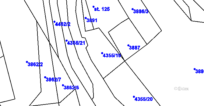Parcela st. 4355/19 v KÚ Koloměřice, Katastrální mapa