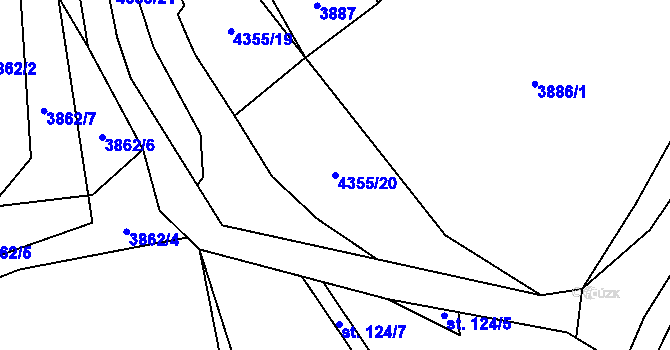 Parcela st. 4355/20 v KÚ Koloměřice, Katastrální mapa