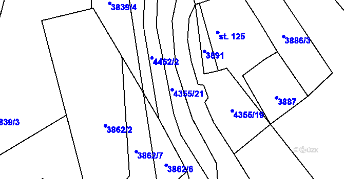 Parcela st. 4355/21 v KÚ Koloměřice, Katastrální mapa