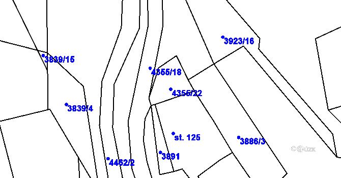 Parcela st. 4355/22 v KÚ Koloměřice, Katastrální mapa