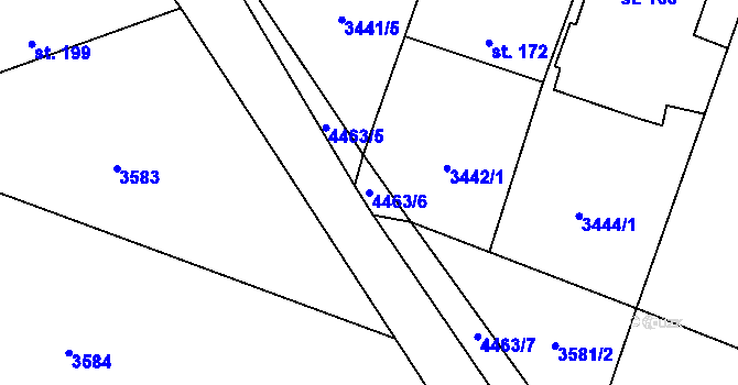 Parcela st. 4463/6 v KÚ Koloměřice, Katastrální mapa
