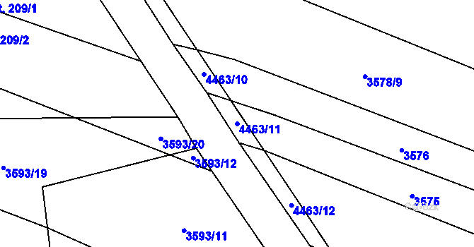 Parcela st. 4463/11 v KÚ Koloměřice, Katastrální mapa