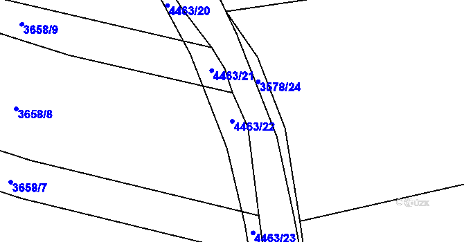 Parcela st. 4463/22 v KÚ Koloměřice, Katastrální mapa