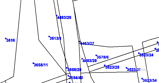 Parcela st. 4463/27 v KÚ Koloměřice, Katastrální mapa