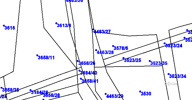 Parcela st. 4463/28 v KÚ Koloměřice, Katastrální mapa