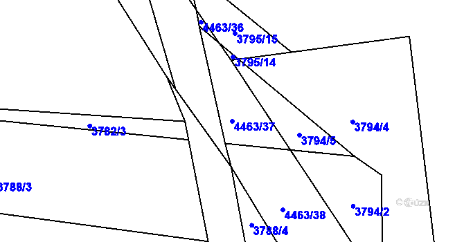 Parcela st. 4463/37 v KÚ Koloměřice, Katastrální mapa