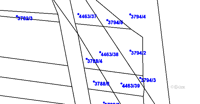Parcela st. 4463/38 v KÚ Koloměřice, Katastrální mapa