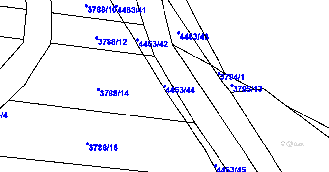 Parcela st. 4463/44 v KÚ Koloměřice, Katastrální mapa