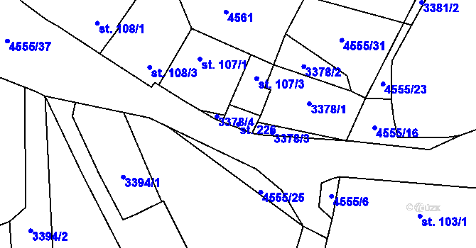Parcela st. 226 v KÚ Koloměřice, Katastrální mapa