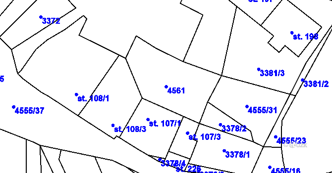 Parcela st. 4561 v KÚ Koloměřice, Katastrální mapa
