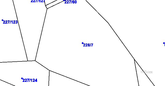 Parcela st. 228/7 v KÚ Zbenice, Katastrální mapa
