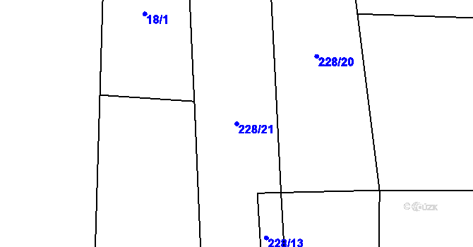 Parcela st. 228/21 v KÚ Zbenice, Katastrální mapa