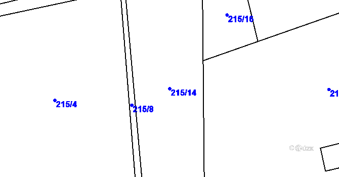Parcela st. 215/14 v KÚ Zbenice, Katastrální mapa