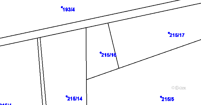 Parcela st. 215/16 v KÚ Zbenice, Katastrální mapa