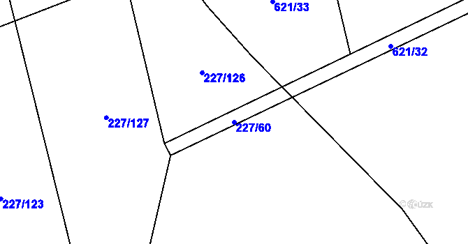 Parcela st. 227/60 v KÚ Zbenice, Katastrální mapa