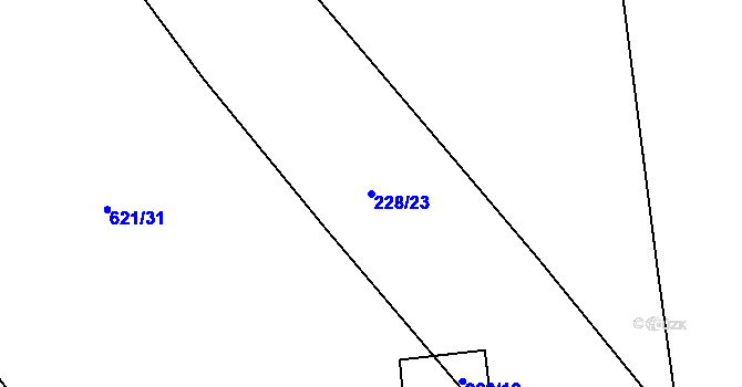 Parcela st. 228/23 v KÚ Zbenice, Katastrální mapa