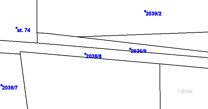 Parcela st. 2036/8 v KÚ Chrášťovice, Katastrální mapa