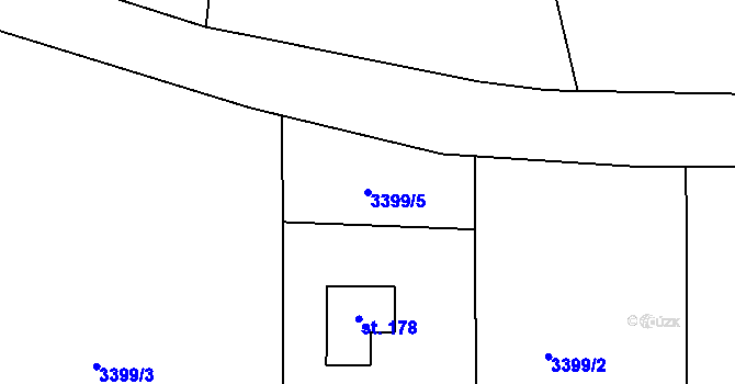 Parcela st. 3399/5 v KÚ Chrášťovice, Katastrální mapa